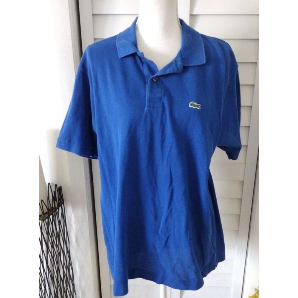 Lacoste‎ Men's Polo blue short sleeve collar preppy shirt XXL